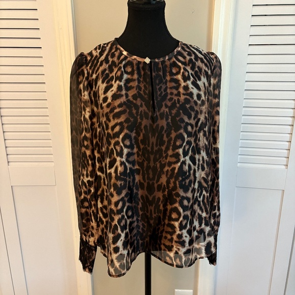Marc Cain NWT Blouse Leopard Print with Black Camisole Under Layer 6 - Picture 2 of 7